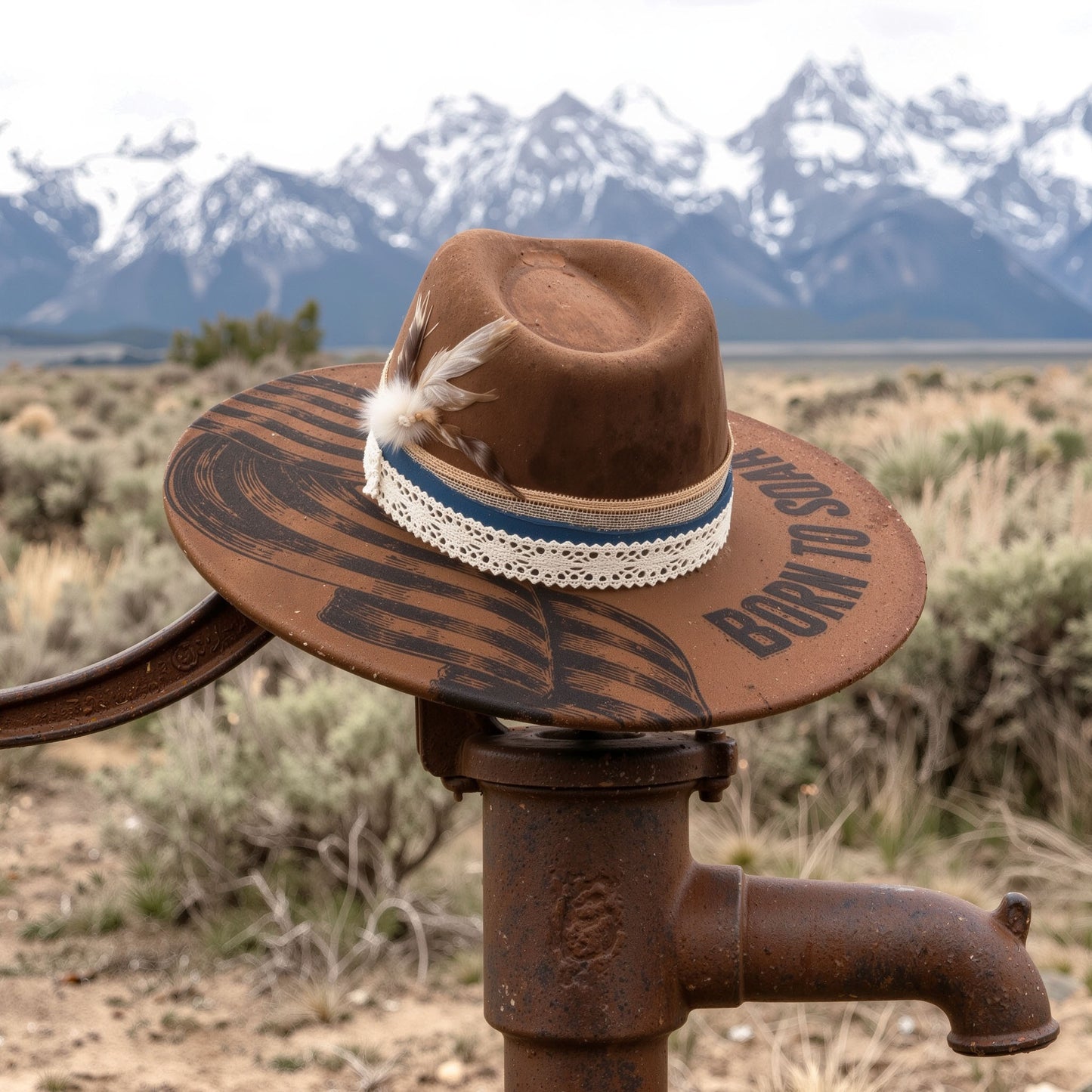 Suede Big Brim Cowboy Hat - Born to Soar