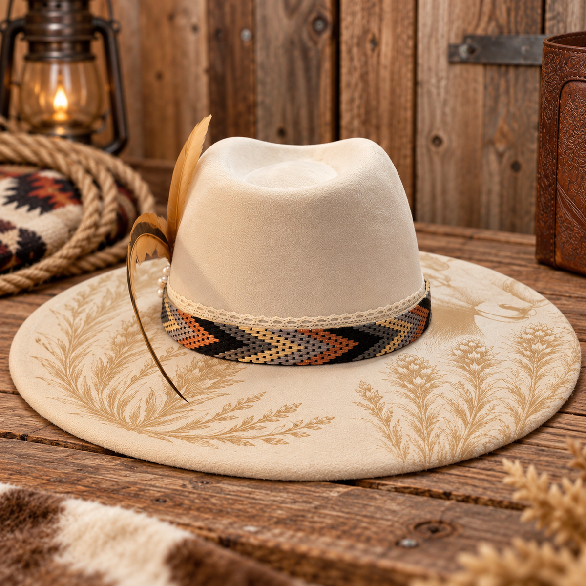 Suede Big Brim Cowboy Hat - Mountain Ram