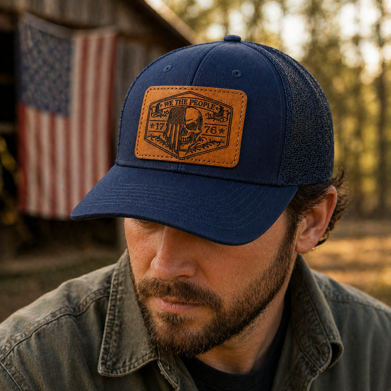 “We The People” Skull Flag Hat Patch