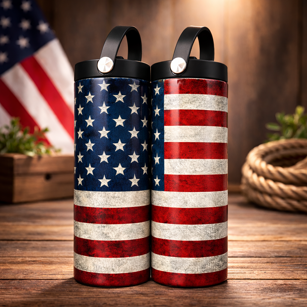 American Flag Sublimated Tumbler - 20 oz Skinny