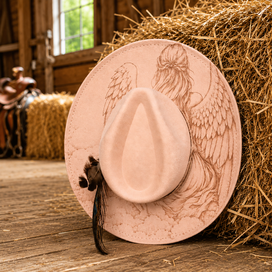 Suede Big Brim Cowboy Hat - Angel in Heaven