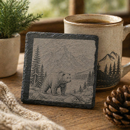 Slate Coaster - Mountain Bear