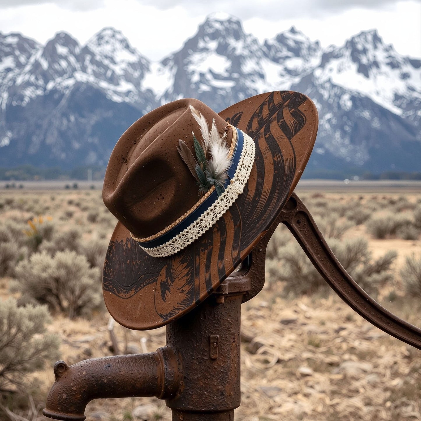 Suede Big Brim Cowboy Hat - Born to Soar