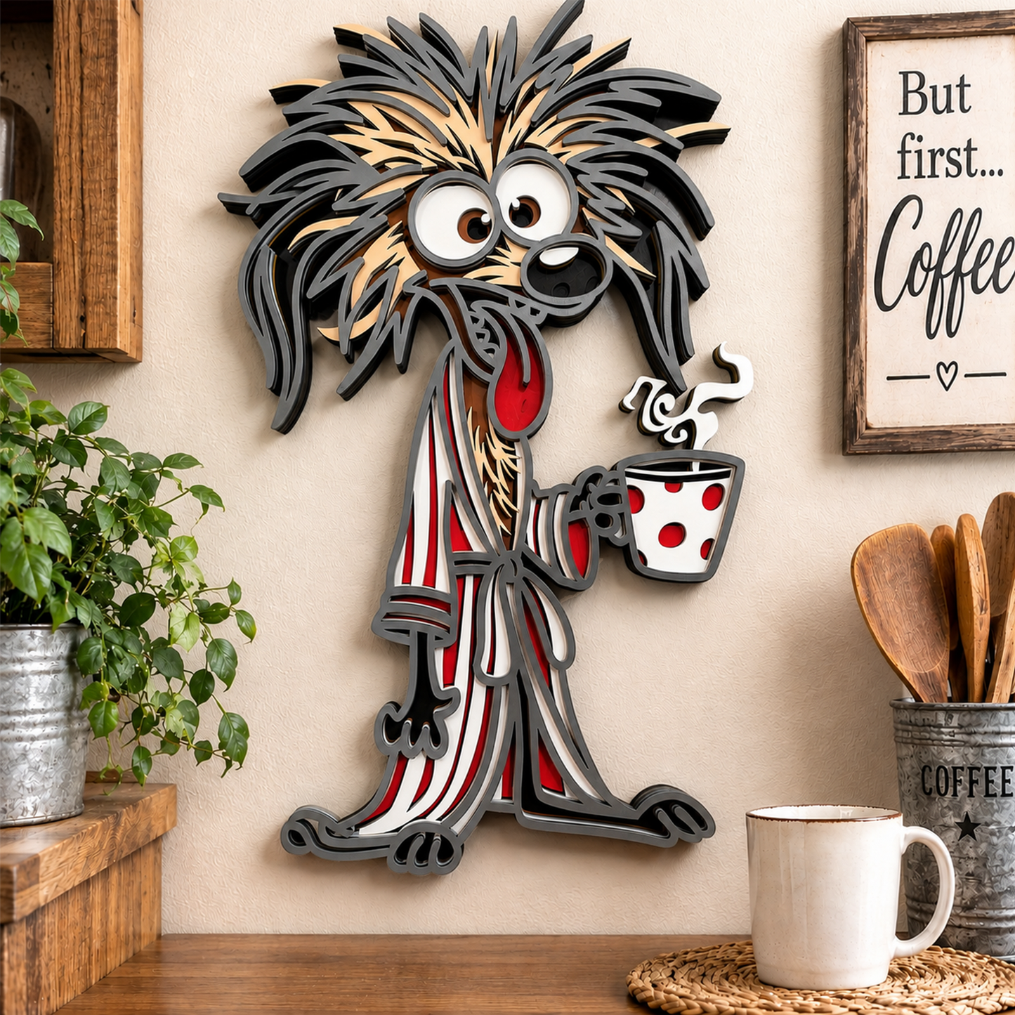 Good Morning, Coffee! Dog - Layered 11" x 16.75"