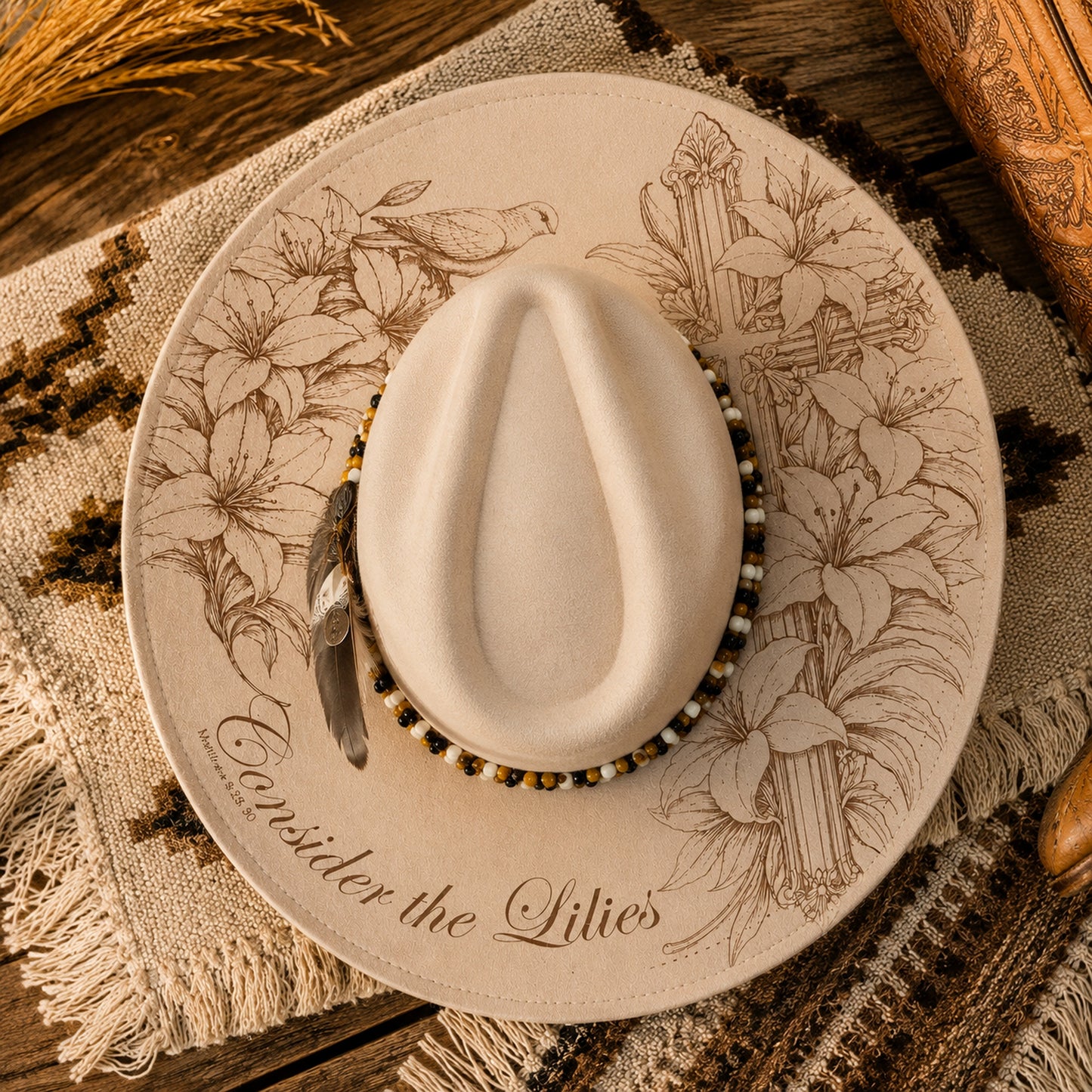 Suede Big Brim Cowboy Hat - Consider the Lilies