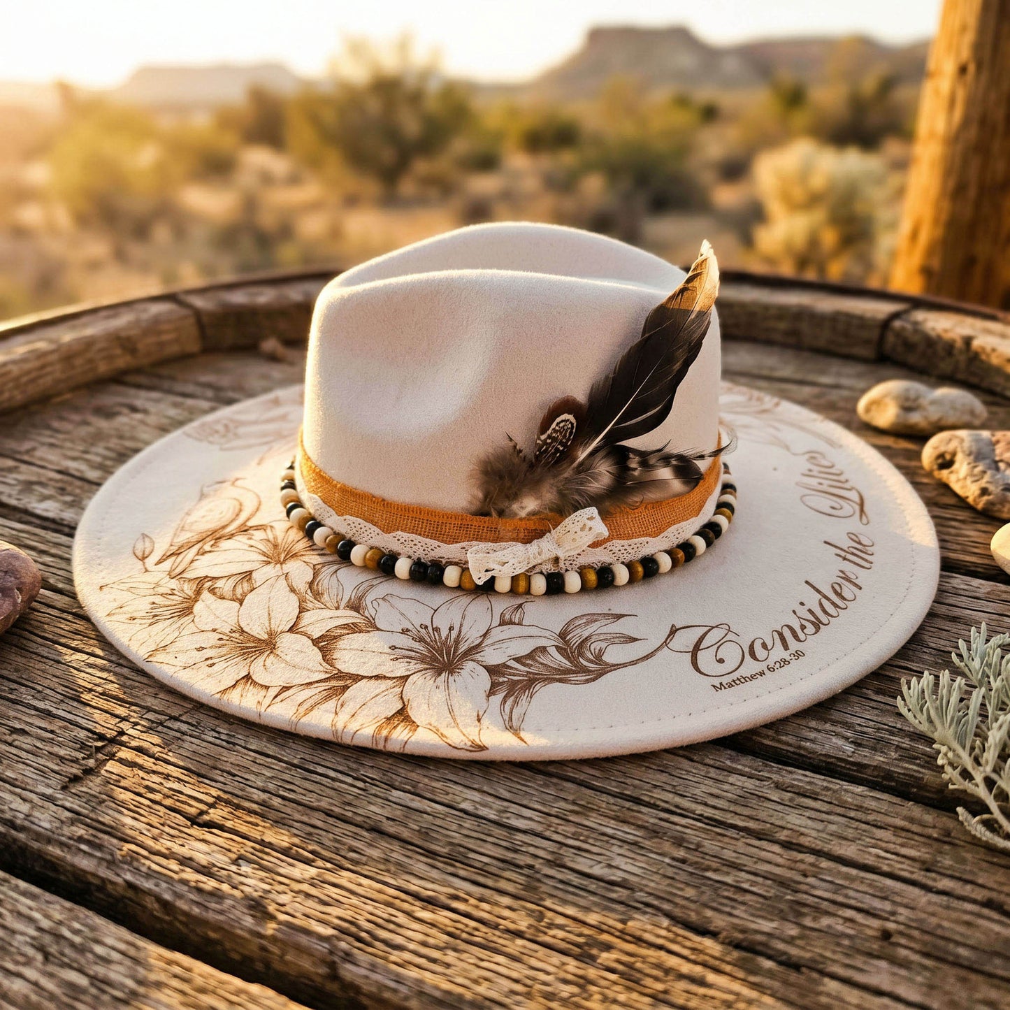 Suede Big Brim Cowboy Hat - Consider the Lilies