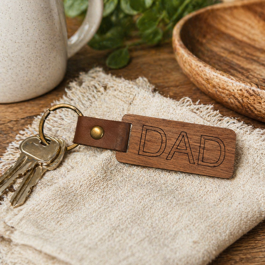 Dad Wood Keychain
