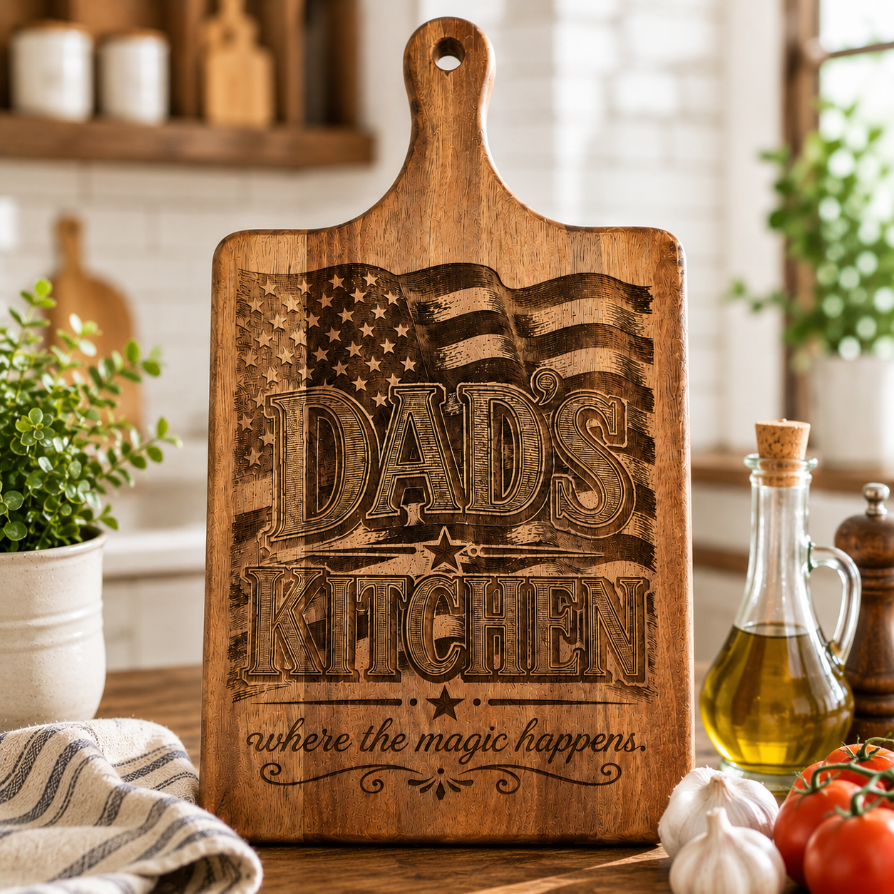 Dad's Kitchen Acacia Cutting Board - 15.9" x 8.9"