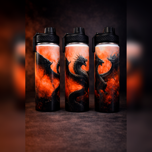 Fire Dragon Sublimated Tumbler - 18 oz Skinny