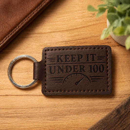 Keep It Under 100 PU Leather Keychain