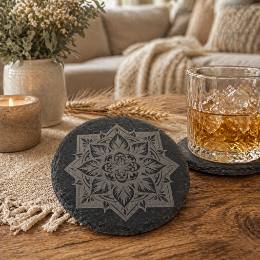Slate Coaster - Mandala