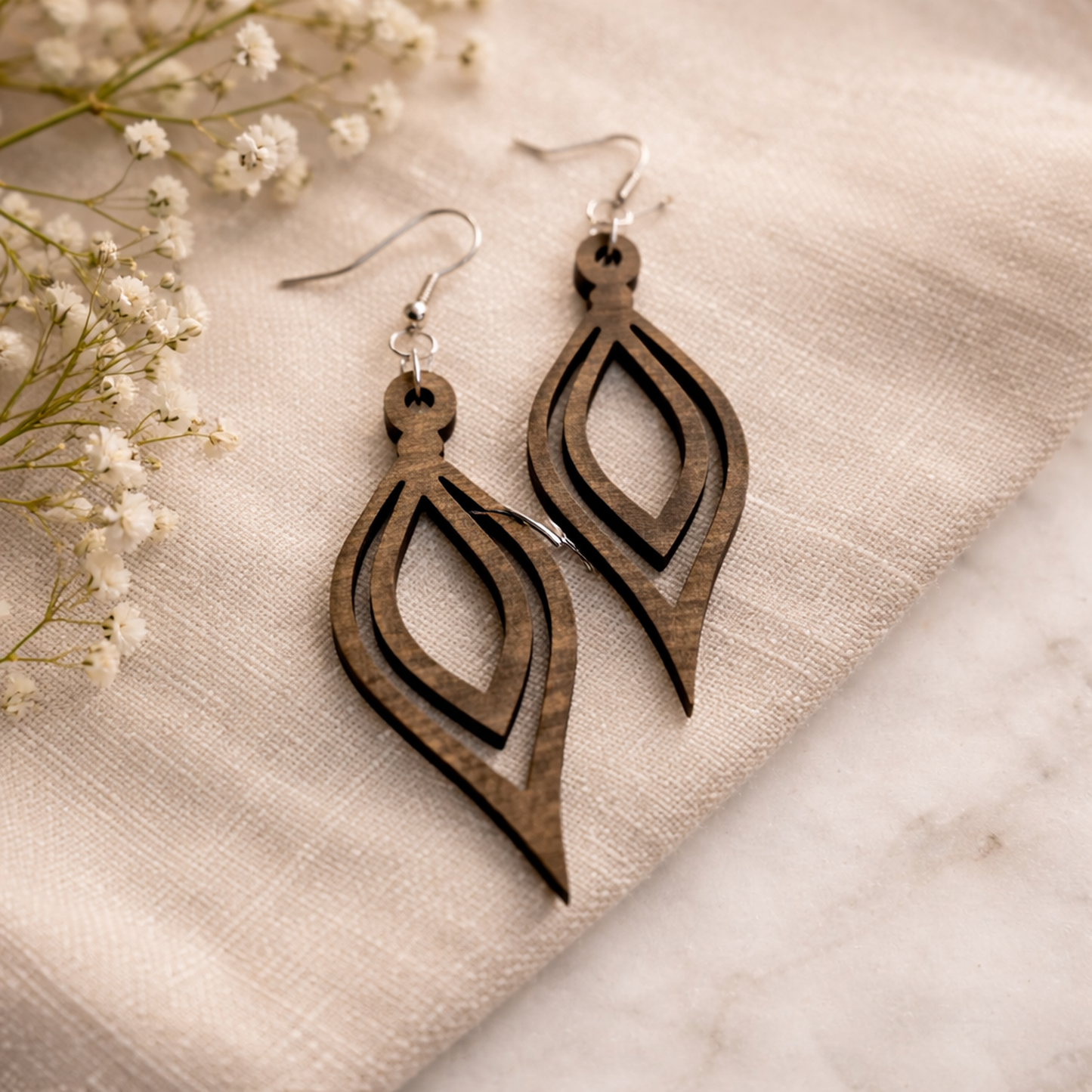 Pointed Tear Drop Earring - 51 x 18 mm