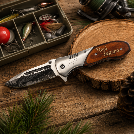 Trout Fishing Engraved Pocket Knife