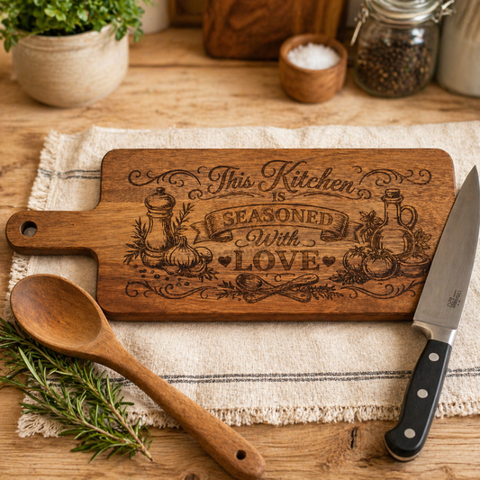 Seasoned With Love Acacia Cutting Board - 20.5" x 7.25"