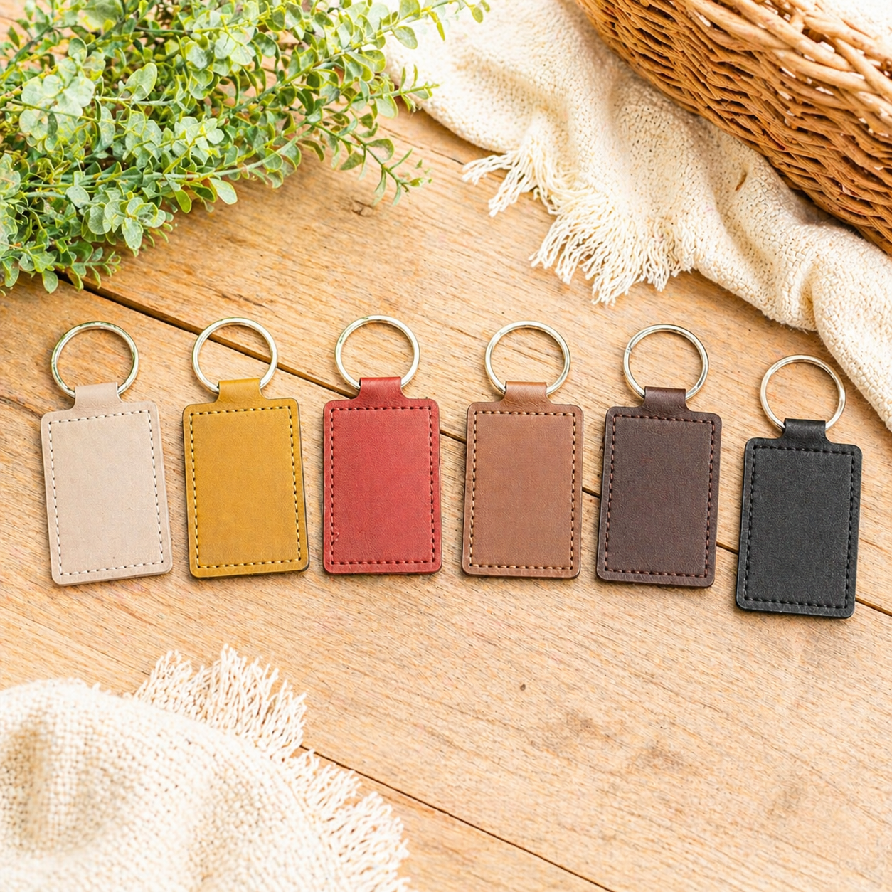 The Answer is Nope PU Leather Keychain