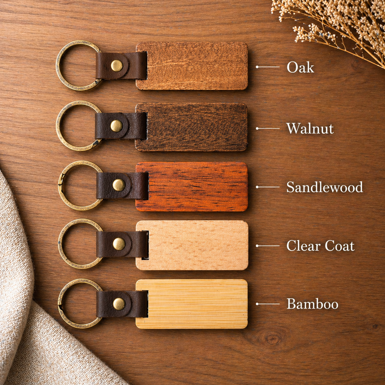 You Are Enough Wood Keychain