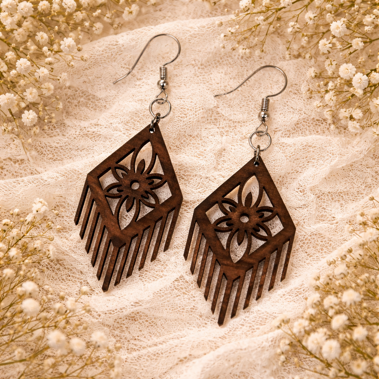 Flower Triangle Dangle - 43 x 24 mm