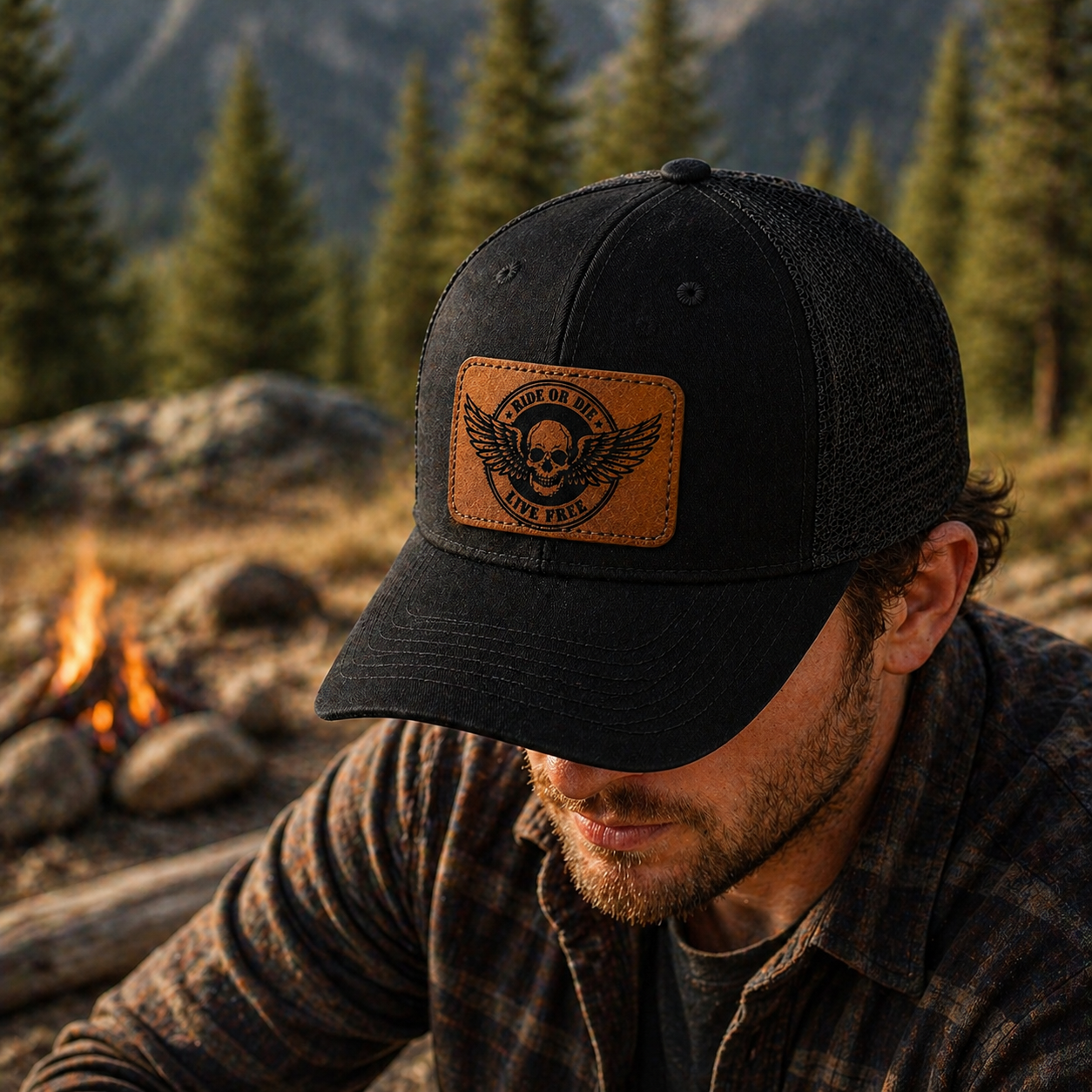 “Ride or Die – Live Free” Hat Patch