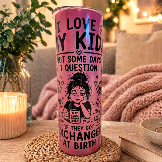 “I Love My Kids… But Some Days” Sublimation Halo Tumbler 20 oz