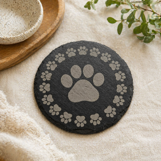 Slate Coaster - Dog Paws