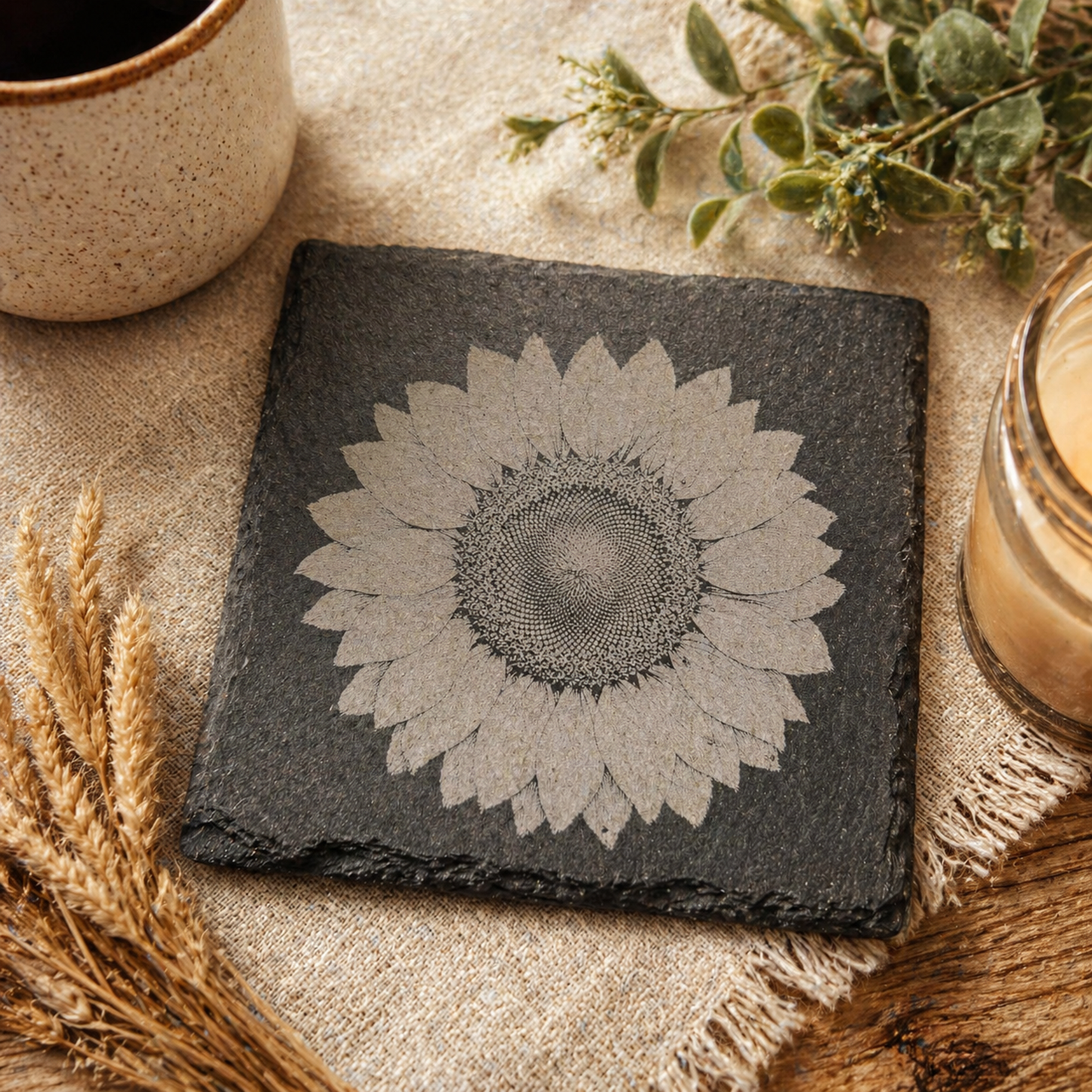Slate Coaster - Sunflower