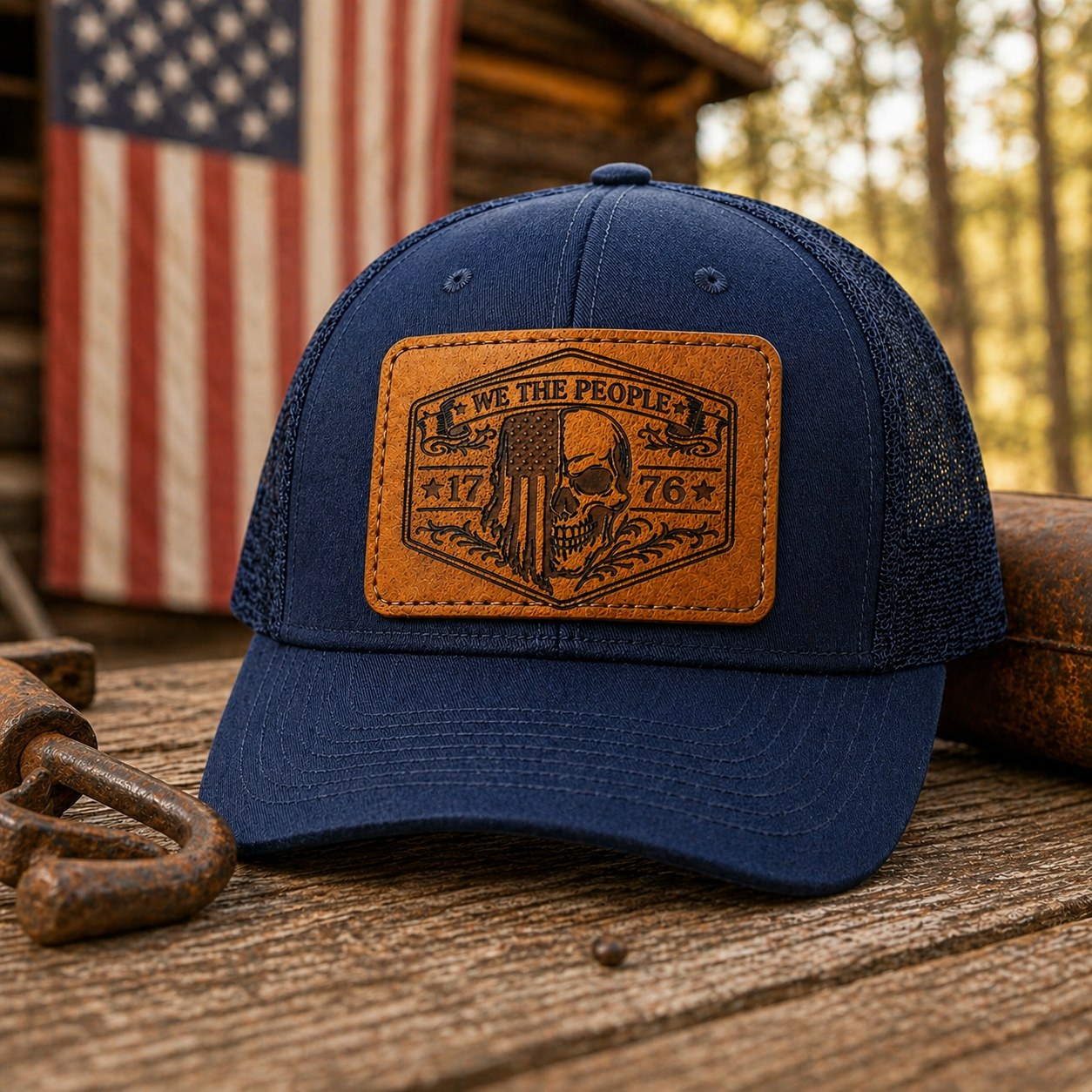 “We The People” Skull Flag Hat Patch